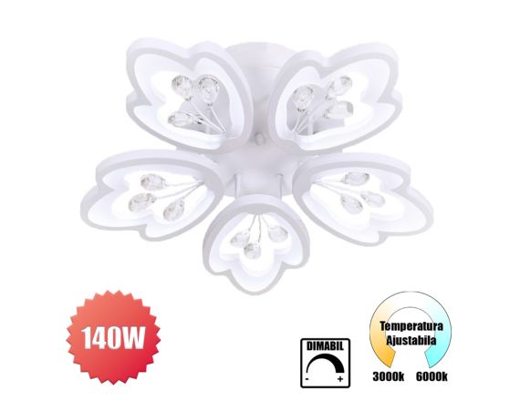 Lustra LED 140W Butterfly Crystal LD-140WBFC3FT